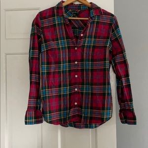 J crew mercantile multi colored plaid shirt